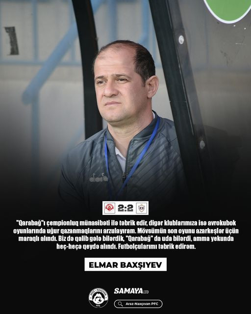 Baş məşqçimiz Elmar Baxşıyevin səsləndirdiyi fikirlər