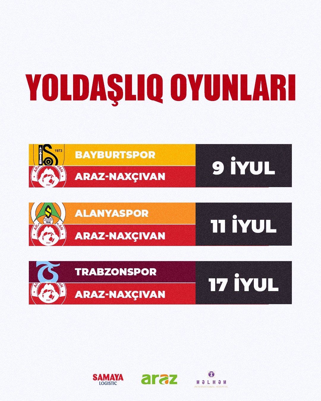 Yoldaşlıq oyunları  və tarixlər